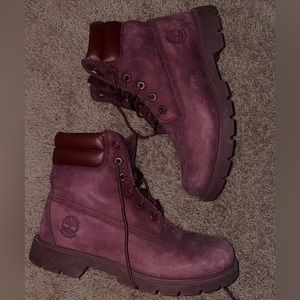 Burgundy Timberlands Boots Size 7 Frequently Worn